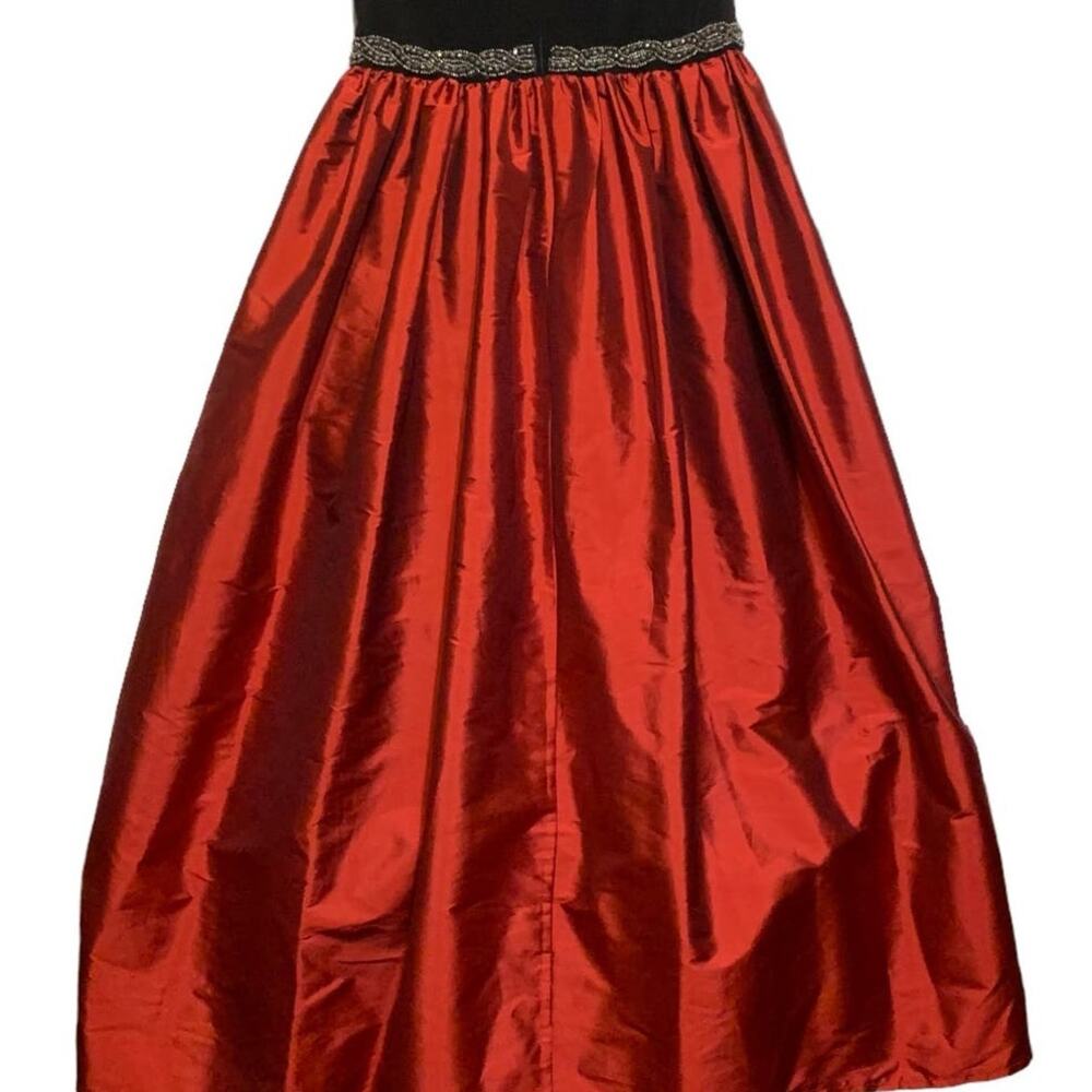 Alex Evening Black And Red Beaded Waist Gown sz 6 - Picture 6 of 10